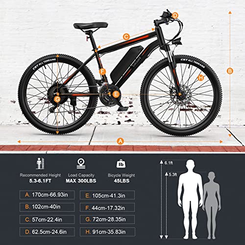TotGuard Electric Bike, Bike for Adults, 26" Ebike 350W Adult Bicycles