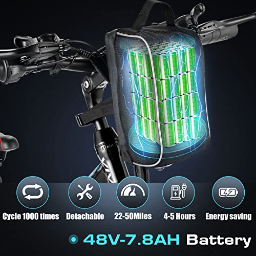 Vivi Folding Electric Bike, Electric Mountain Bike 500W Ebike 26'' Electric Bike for Adults with 48V Removable Battery