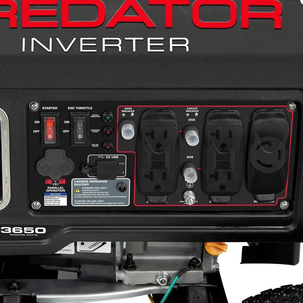 Predator 4550 Watt Open-Frame Inverter Generator With Co Secure Technology