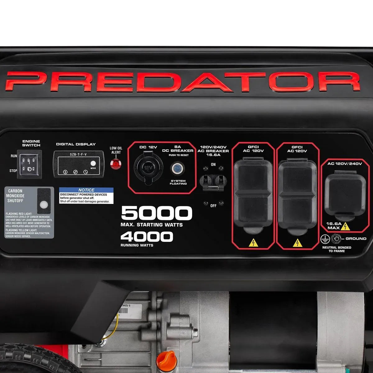 Predator 5000 Watt Gas-Powered Portable Generator With Co Secure Technology