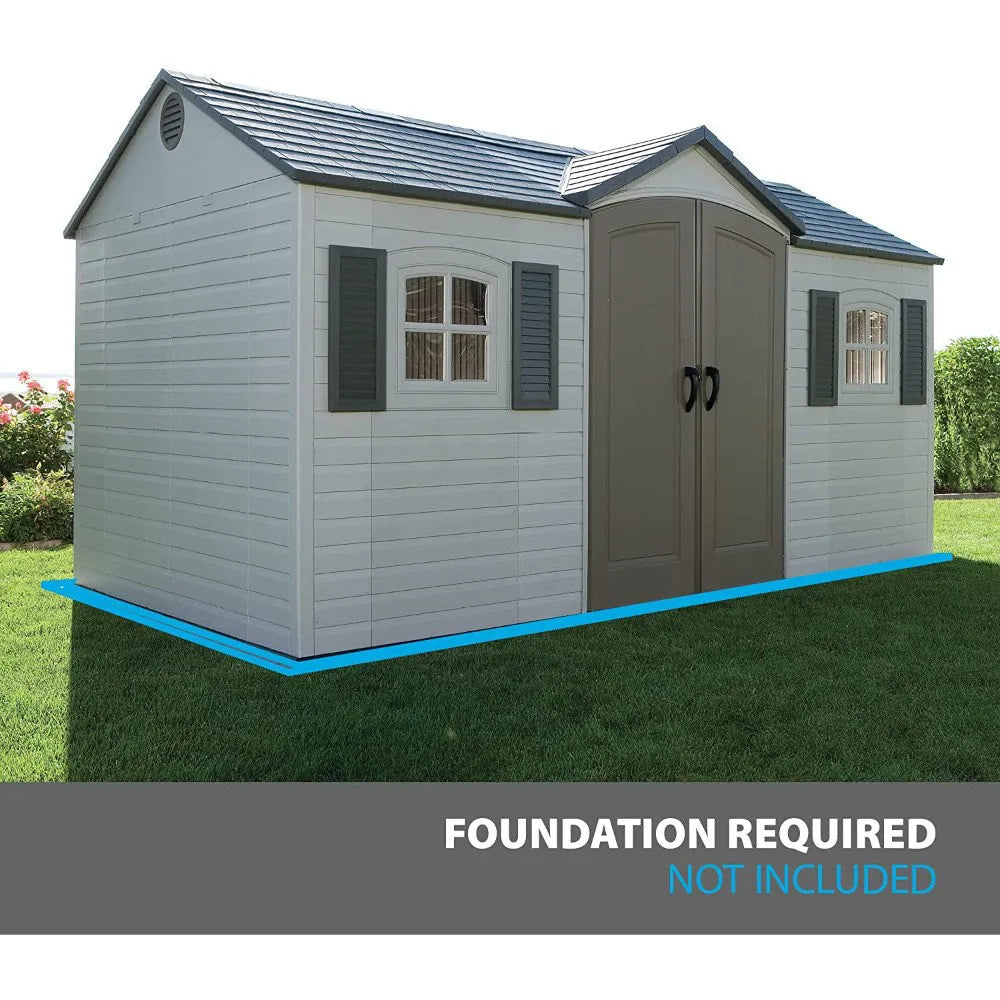 15 Ft. x 8 Ft. High-Density Polyethylene (Plastic) Outdoor Storage Shed