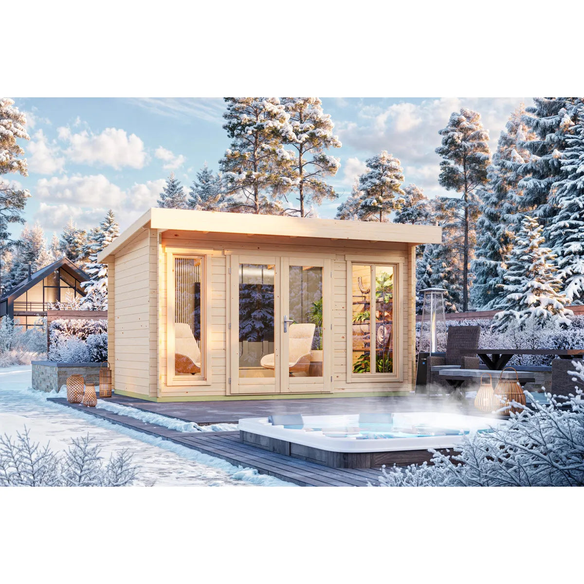 Technoflex Chic-Shed Whistler 14 ft. W x 10.5 ft. D x 7.8 ft. H Solid Wood Shed with 1-Double Door cab3421402