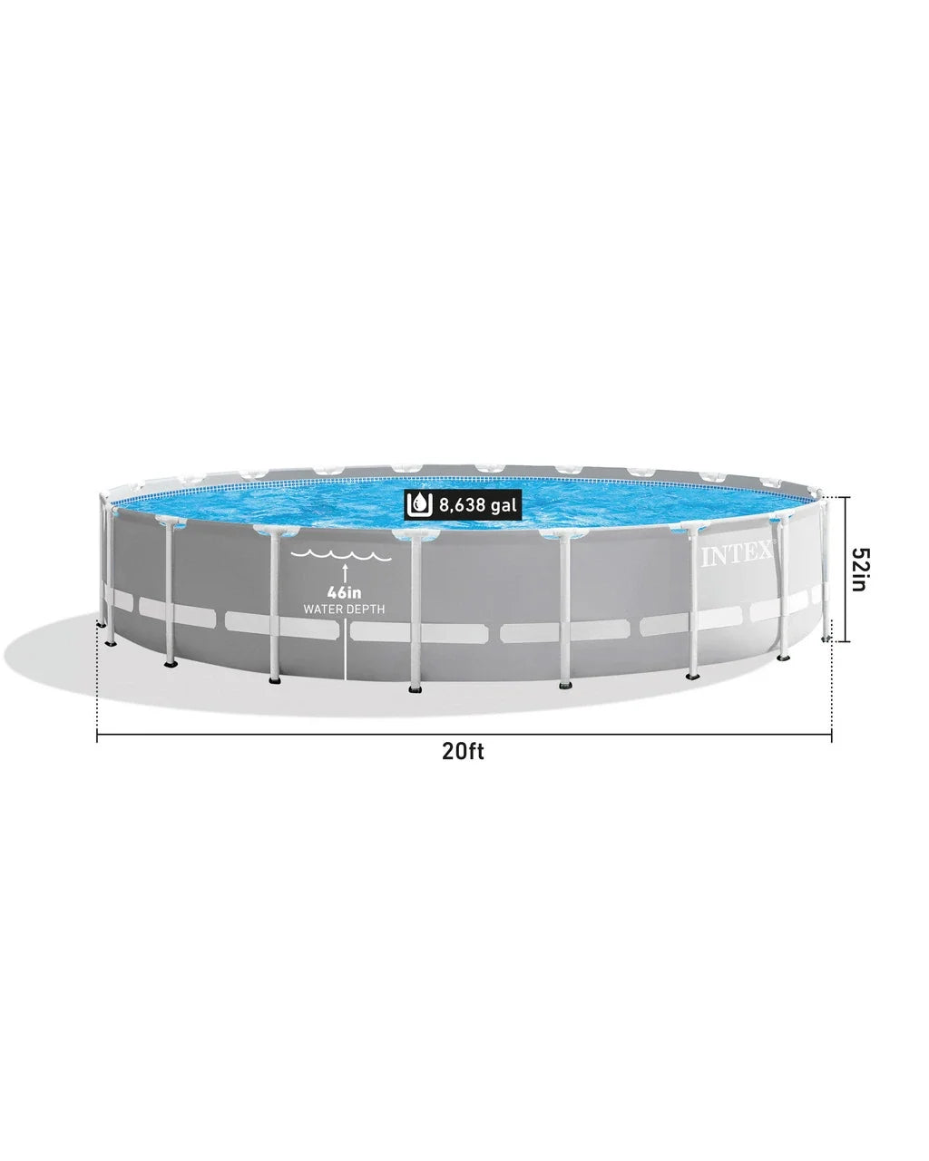 Intex Prism Frame™ 20′ x 52″ Above Ground Pool Set