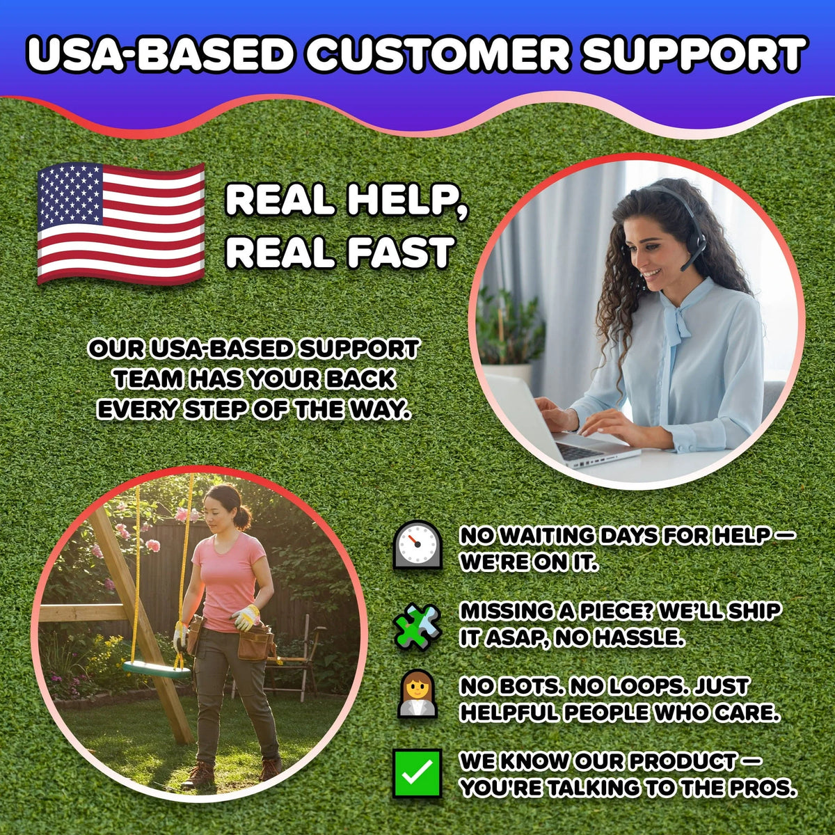 Sportspower Super Star 5-in-1 Metal Swing Set: 2 Swings, Flying Saucer, 2-Person Roman Glider, 6.5ft Slide; Great for Kids 3-8; Bonus Anchor Kit