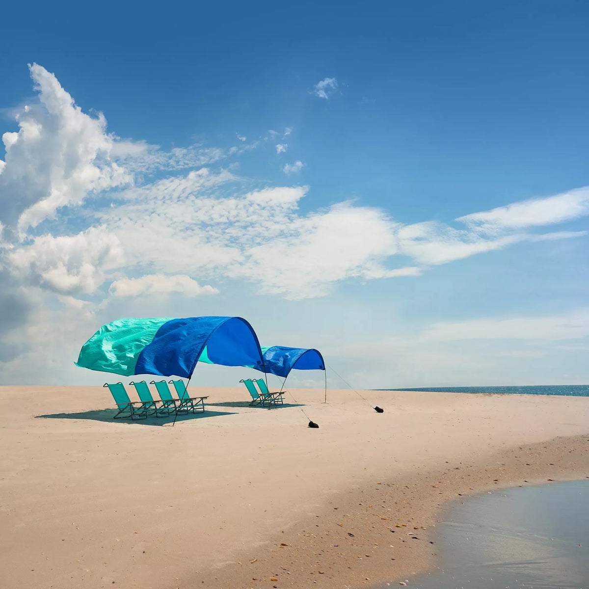 Shibumi Shade Classic Bundle with Quiet Canopy, the Original Wind-Powered Beach Shade, Provides 150 Sq. Ft. of Shade, Weighs Only 4 Lbs, Sets up in 3 Min