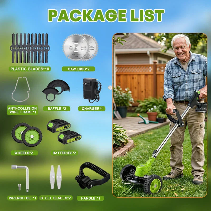 IToolMax 3 In 1 Cordless Grass Trimmer, Weed Eater and Edger