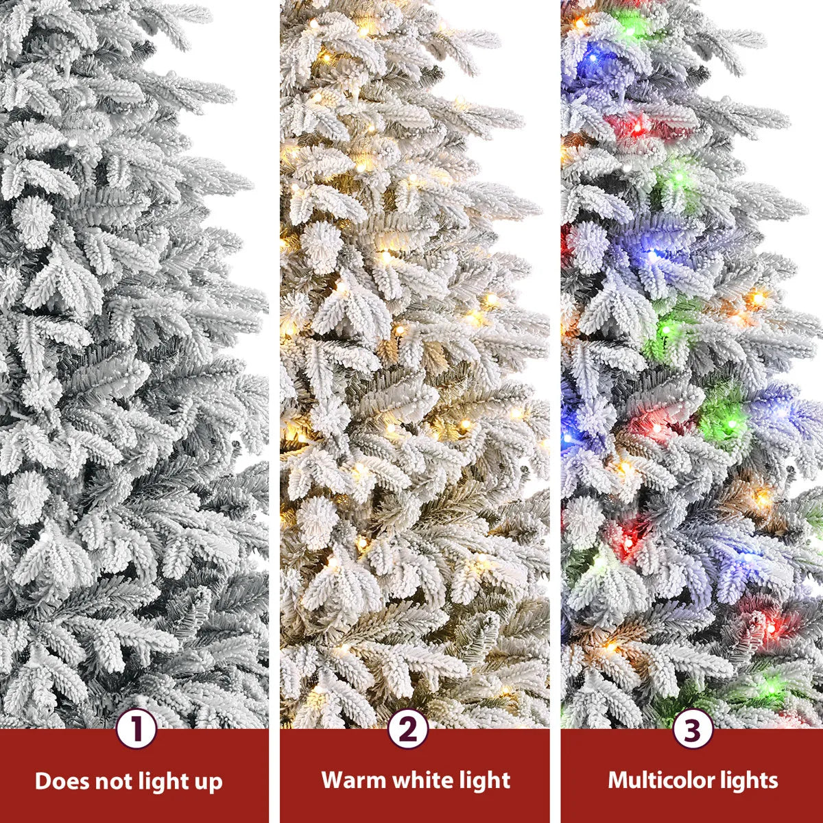 Snow Flocked PE Cedar Artificial Christmas Tree – Size 7.5 H’