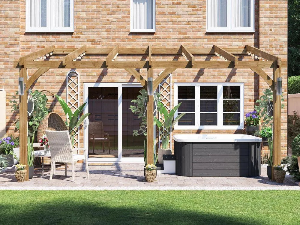 Dunster House Wooden Lean To Pergola Kit
