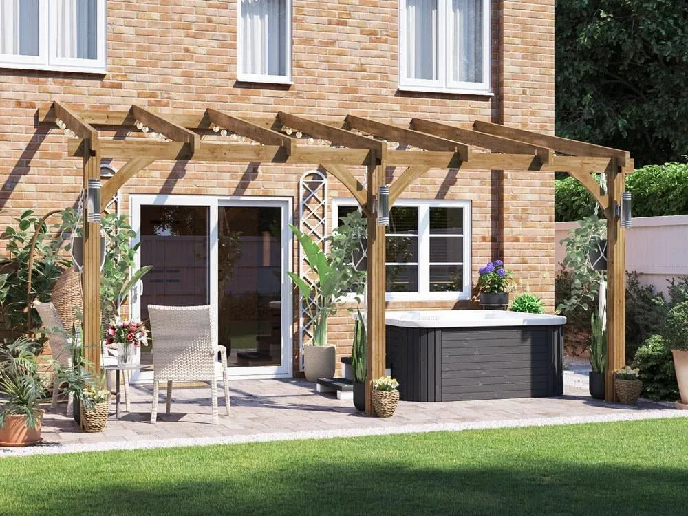 Dunster House Wooden Lean To Pergola Kit