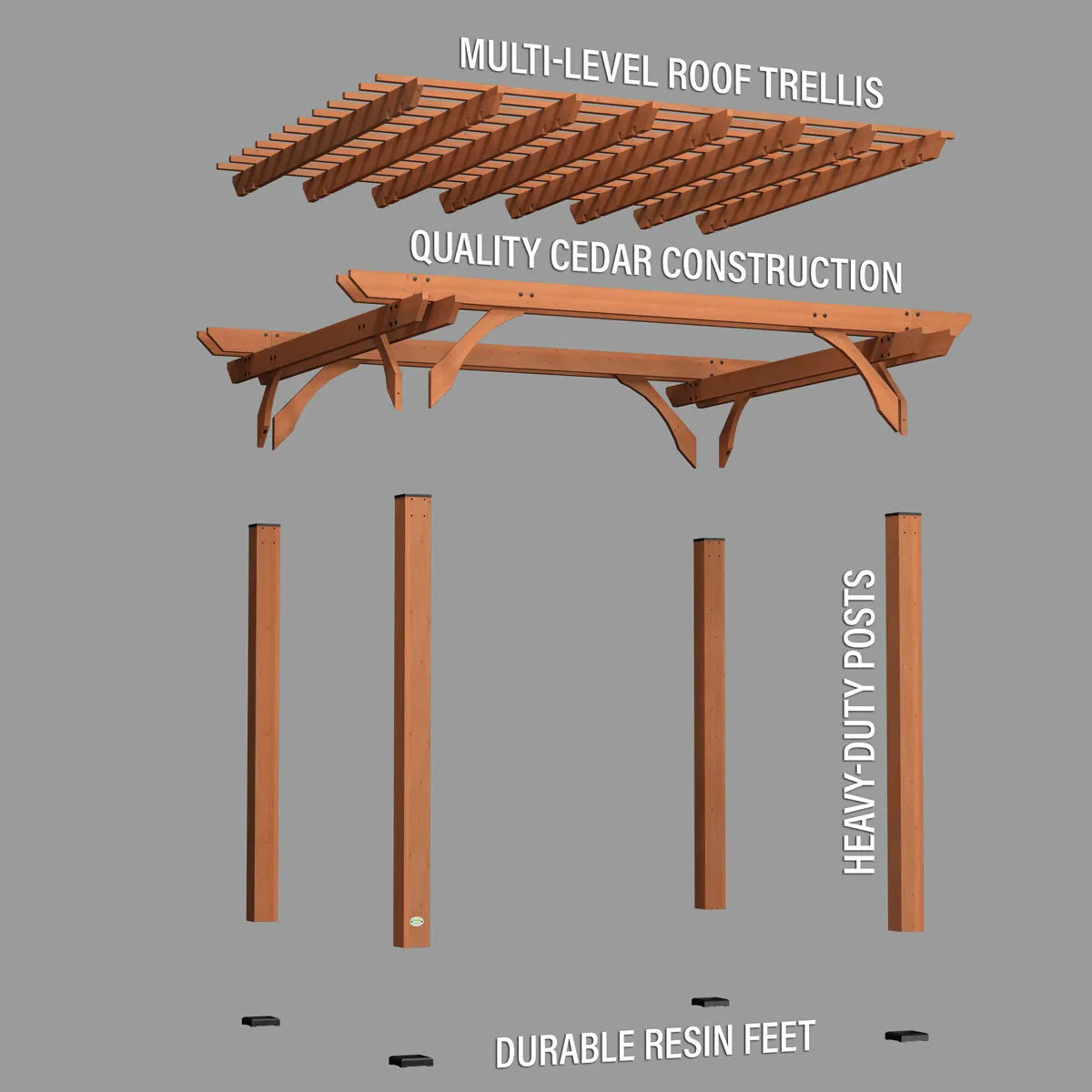 Backyard Discovery 100% Cedar Wood Garden Pergola
