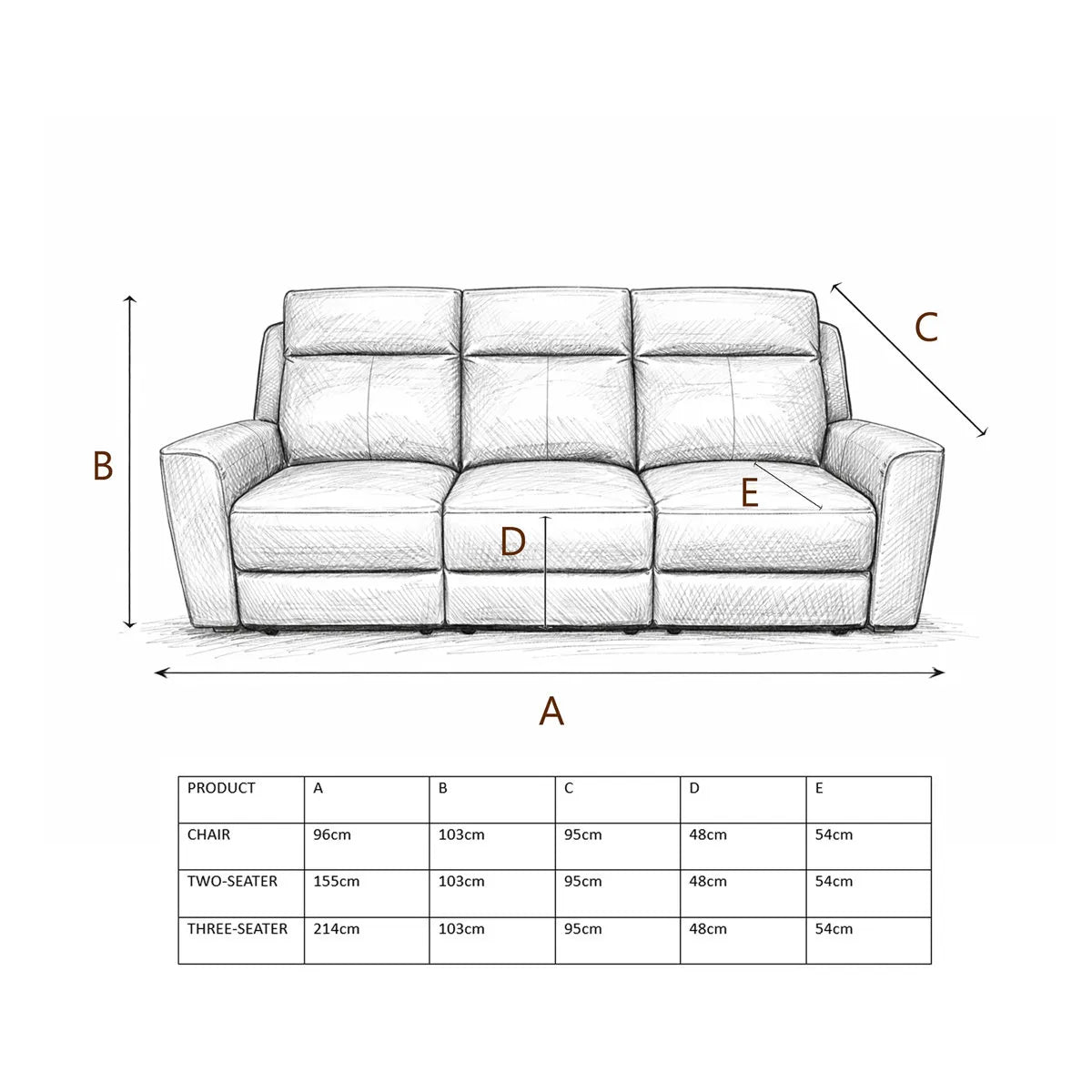 Rivington Real Leather Power Recliner 3 + 2 + 1 Sofa Set