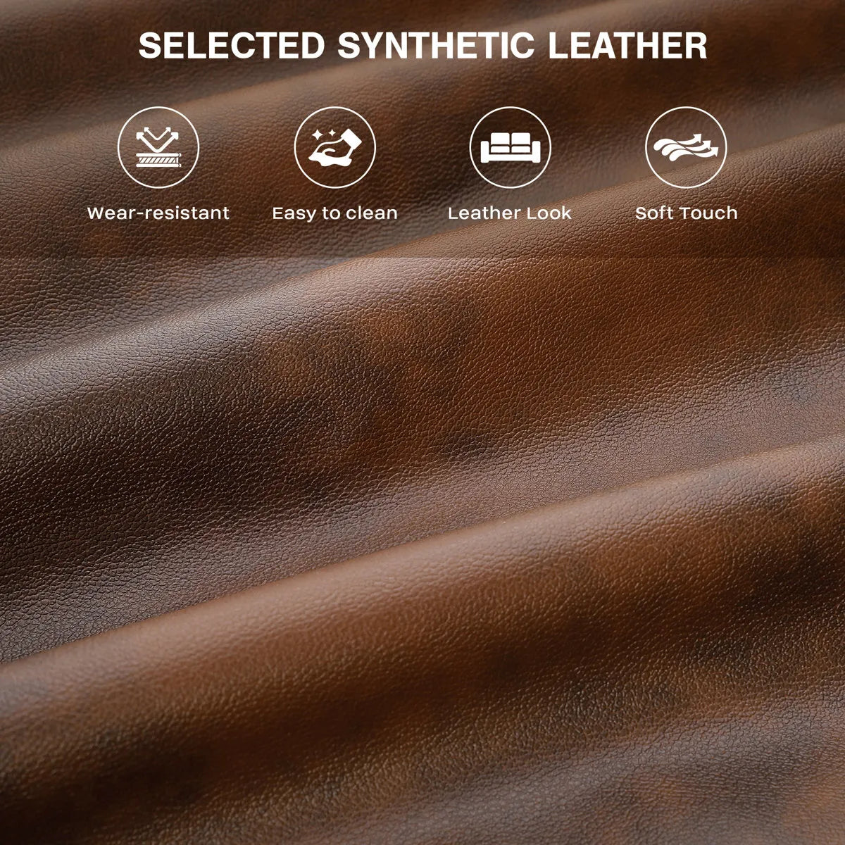 3 Seater Faux Leather Sofa