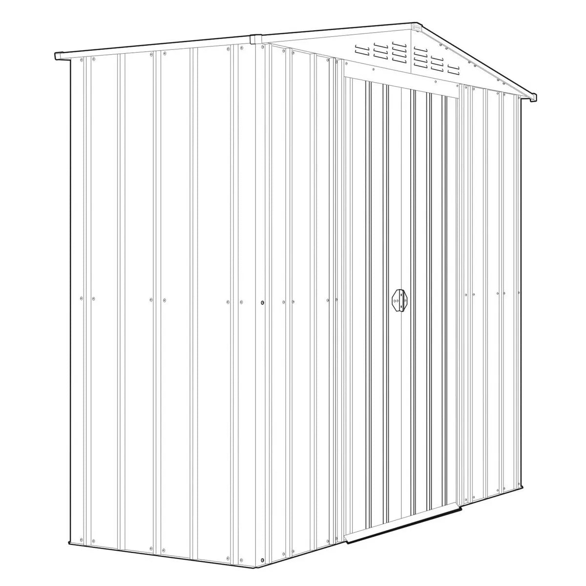Globel 8 X 3 Apex Metal Shed