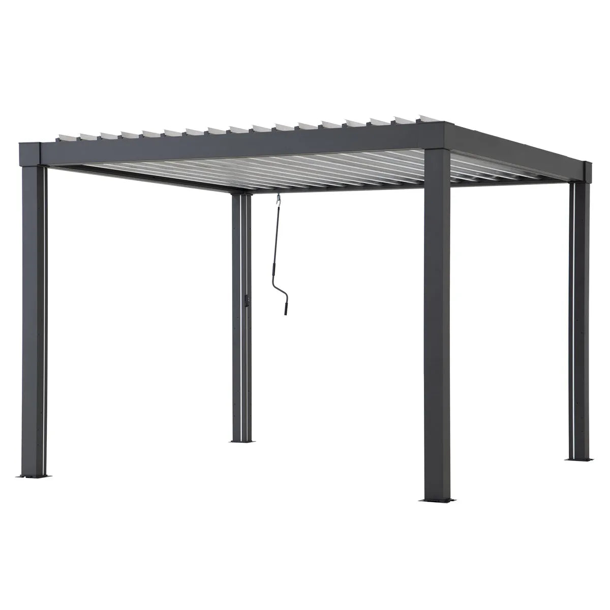 Sunjoy 3m x 3m or 3m x 4m Electric Louvered Pergola with Solar LED Lights