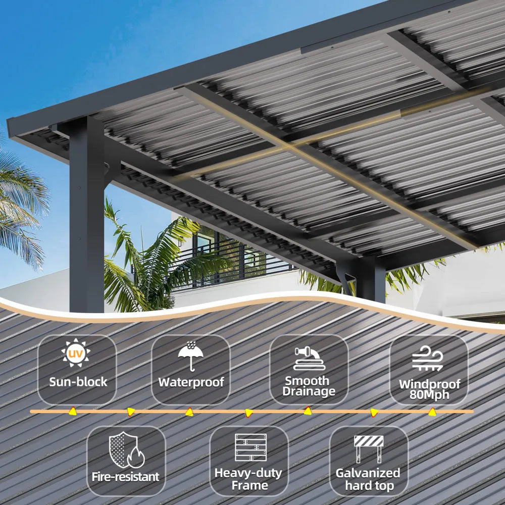 Hardtop Gazebo With Galvanized Steel Sloping Roof