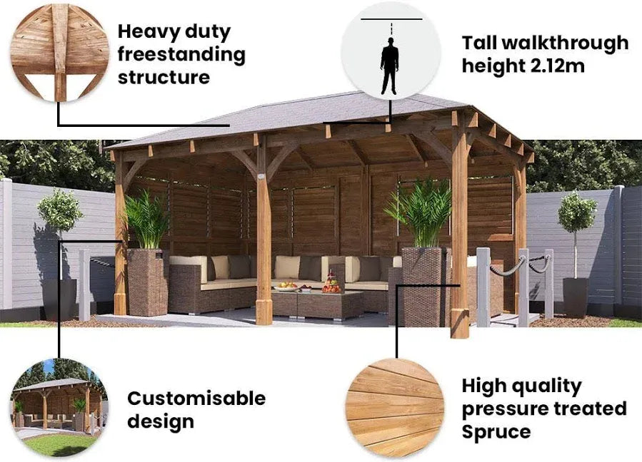Dunster House Leviathan Open Chunky Gazebo W5m x D3m