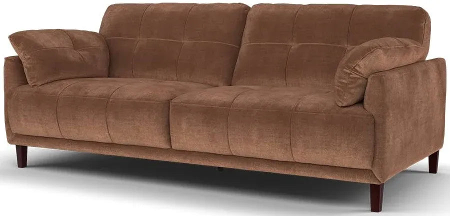 Sofology Orange Seater Sofa in Relaxed Chenille Burnt Sienna