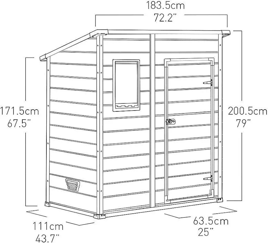 Klikstrom Senner 6×4 ft Pent Grey Shed With Floor & 1 Window