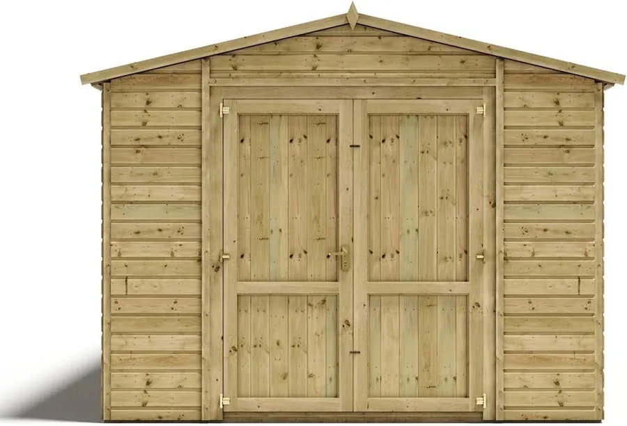 Pressure Treated Heavy Duty Garden Workshop Shed Tongue and Groove Windowless Double Doors