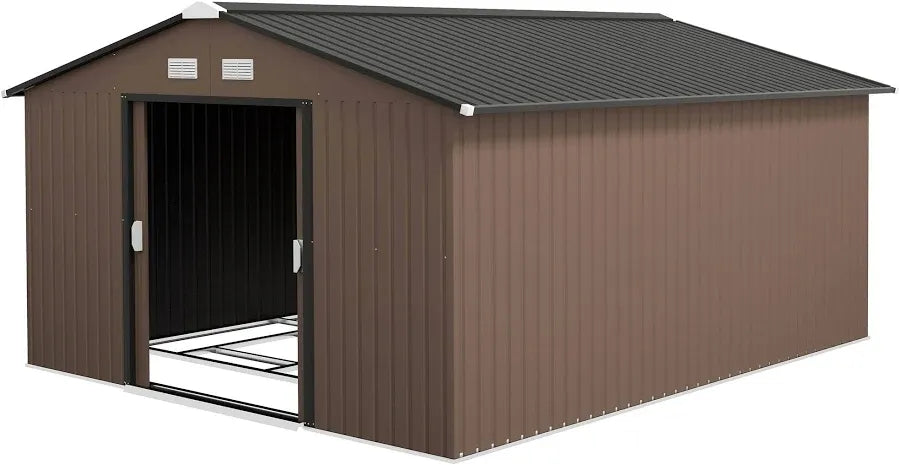 Outsunny 11′ x 13′ Storage Shed Garden Tool House w/ Vents Doors