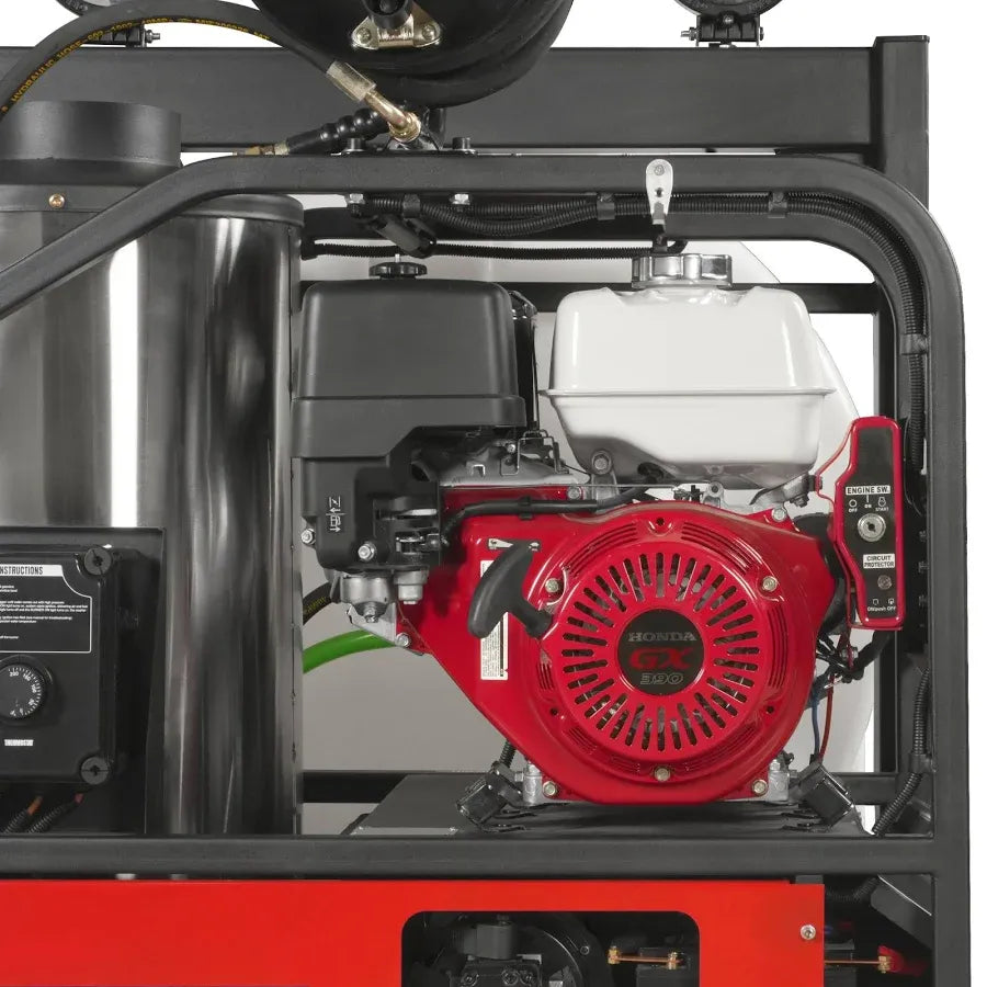 4000 PSI 4 GPM HONDA E-Start Engine Hot Water Pressure Washer Skid Mounted with 245 Gal Tank, HPW40HBT