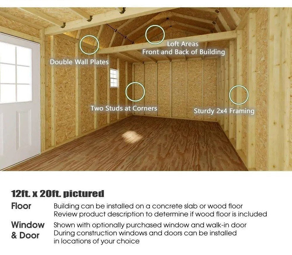 Best Barns Tahoe 12×20 Wood Storage Garage Shed Kit