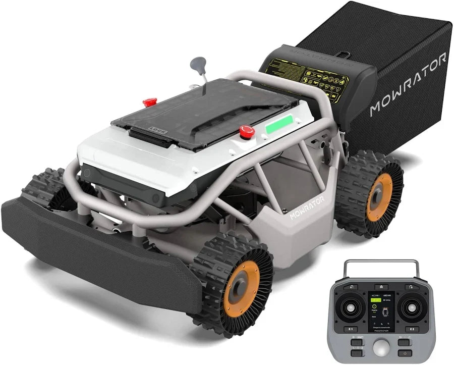Mowrator S1 4WD 18Ah Remote Control Lawn Mower 21″ Mow, Vac and Plow Bundle