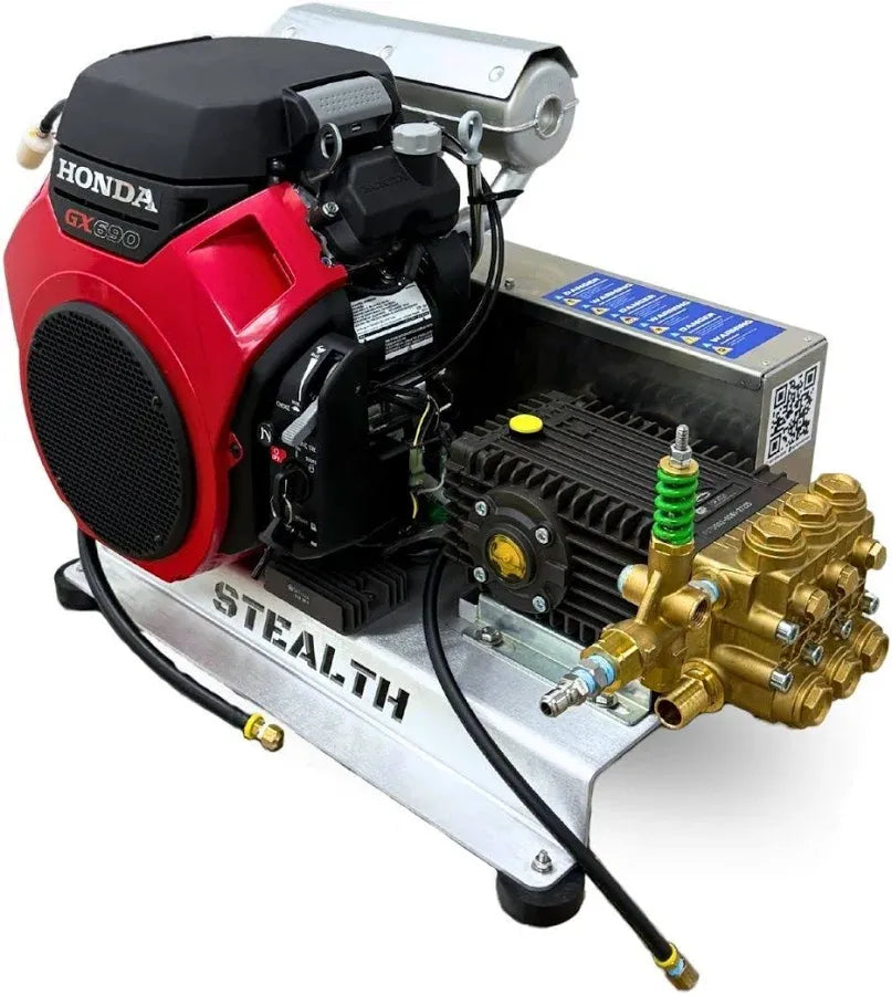 Stealth 8 GPM 4000 PSI Electric Start Belt Drive Pressure Washer (Gas – Cold Water) w/ Honda Engine and General Pump | Spraywell