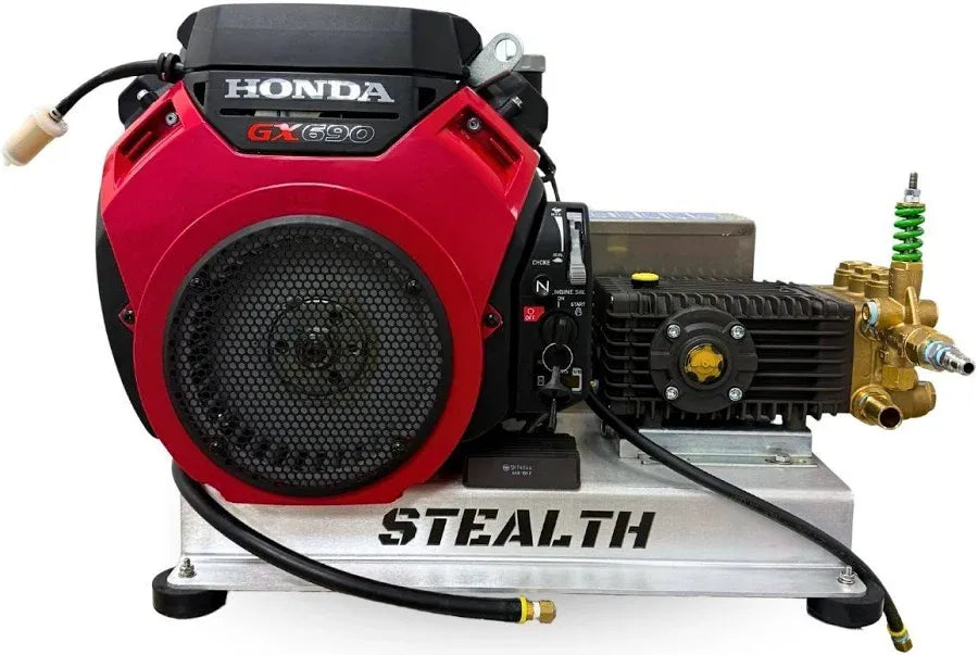 Stealth 8 GPM 4000 PSI Electric Start Belt Drive Pressure Washer (Gas – Cold Water) w/ Honda Engine and General Pump | Spraywell