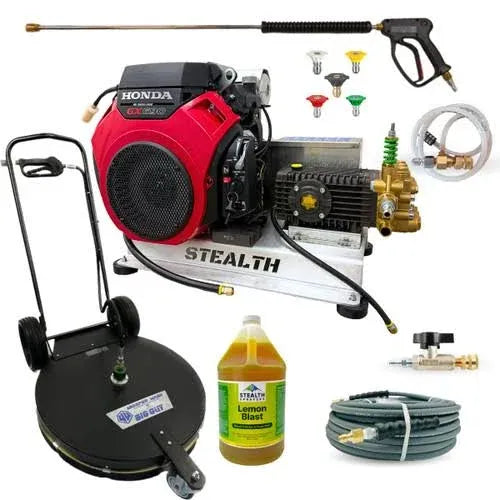 Stealth 8 GPM 4000 PSI Electric Start Belt Drive Pressure Washer (Gas – Cold Water) w/ Honda Engine and General Pump | Spraywell