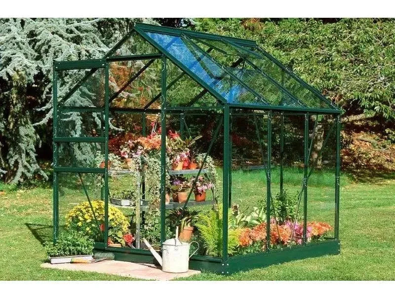 6×10 Halls Popular Green Greenhouse – 3mm Toughened Glass
