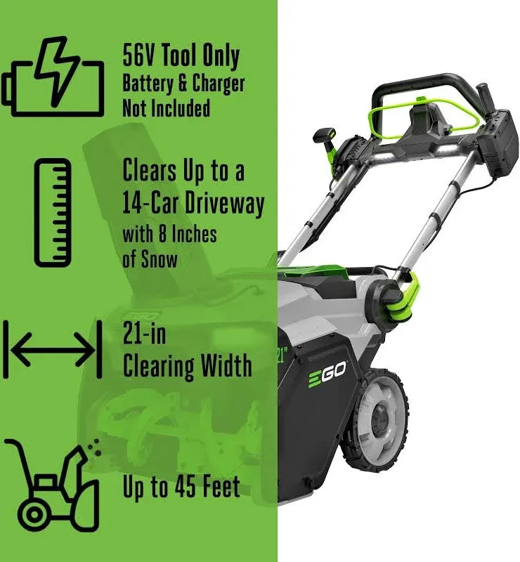 EGO Power+ 21″ Single-Stage Snow Blower with Peak Power