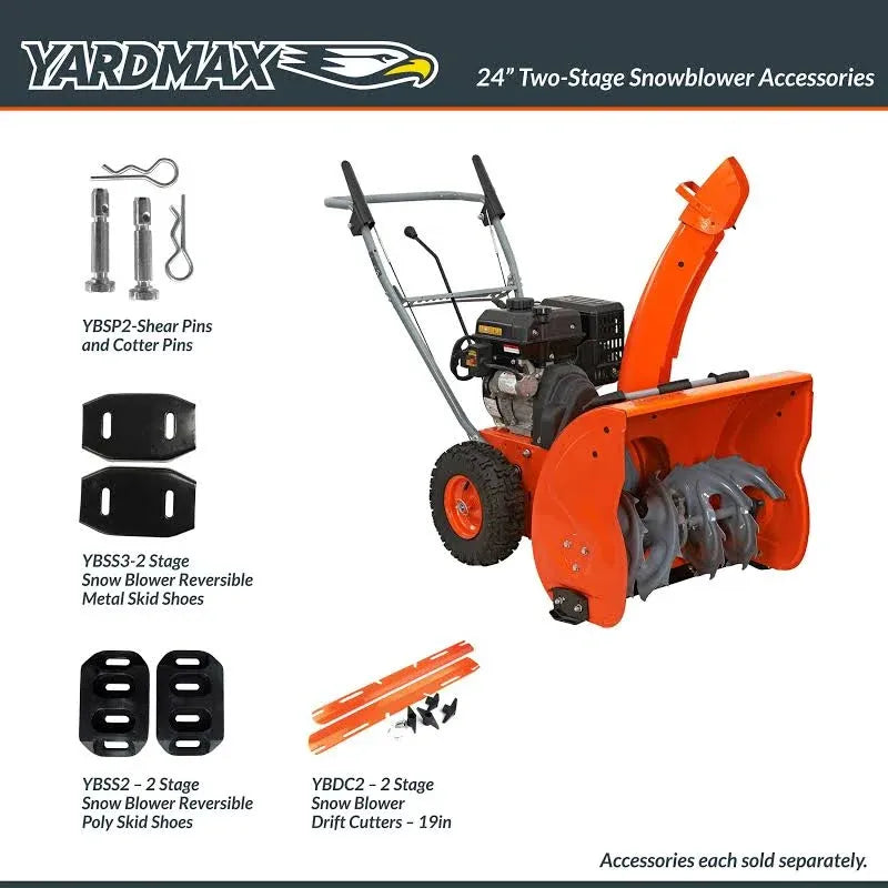 YARDMAX YB6270 24-in Two-Stage Self-propelled Gas Snow Blower