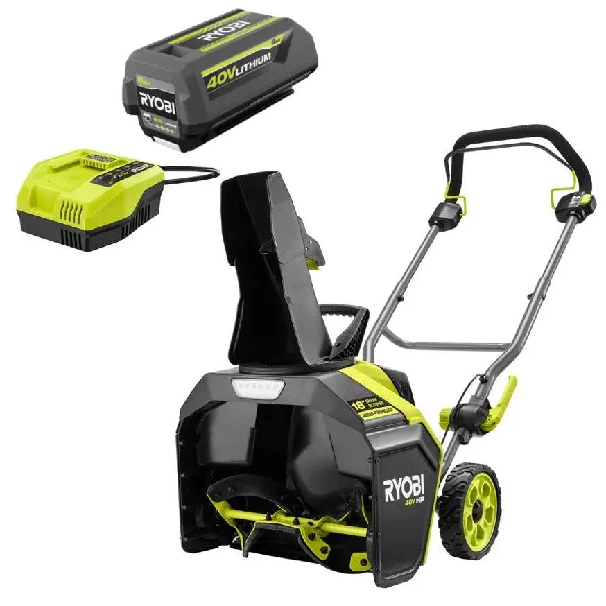 40V HP Brushless 18″ Single-Stage Auger-Propelled Snow Blower Kit