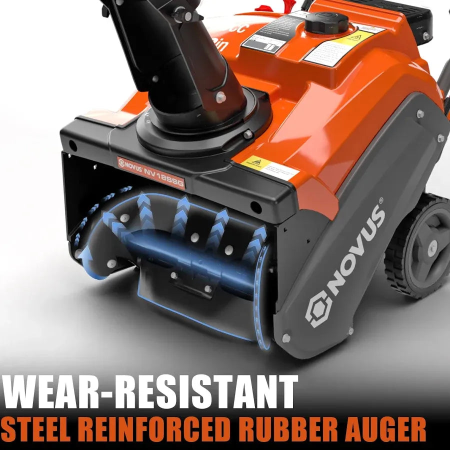 Novus Single Stage Gas Snow Blower 18 inch with 190 Remote Chute Control