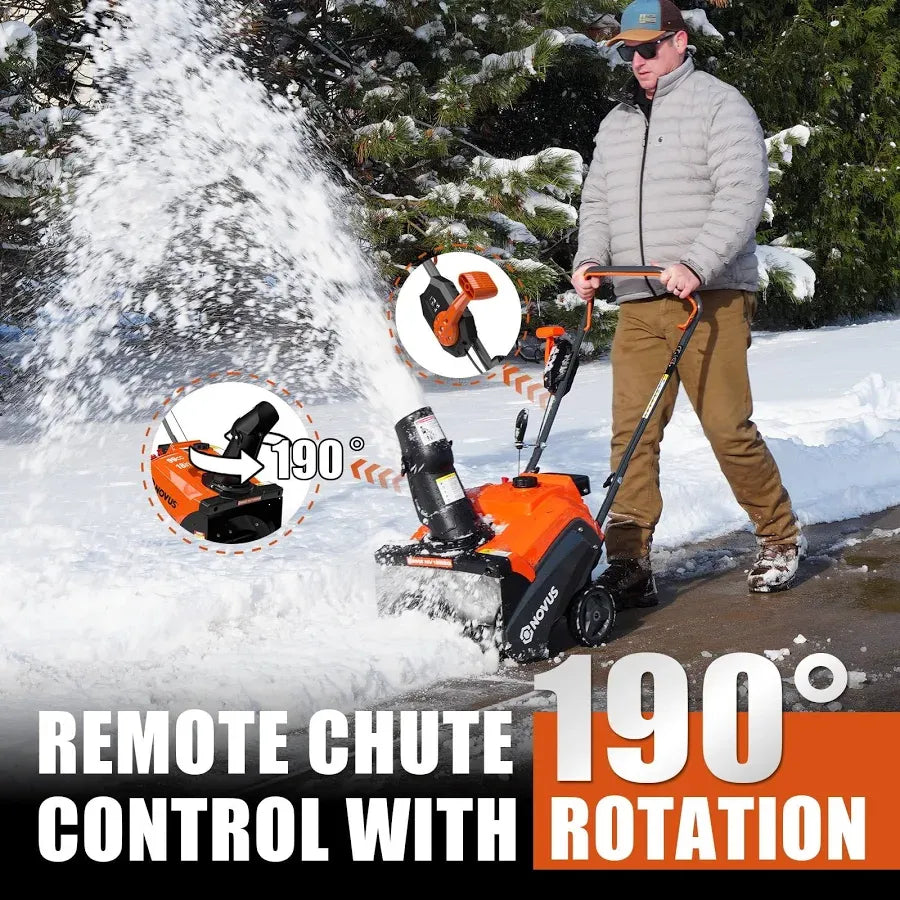 Novus Single Stage Gas Snow Blower 18 inch with 190 Remote Chute Control
