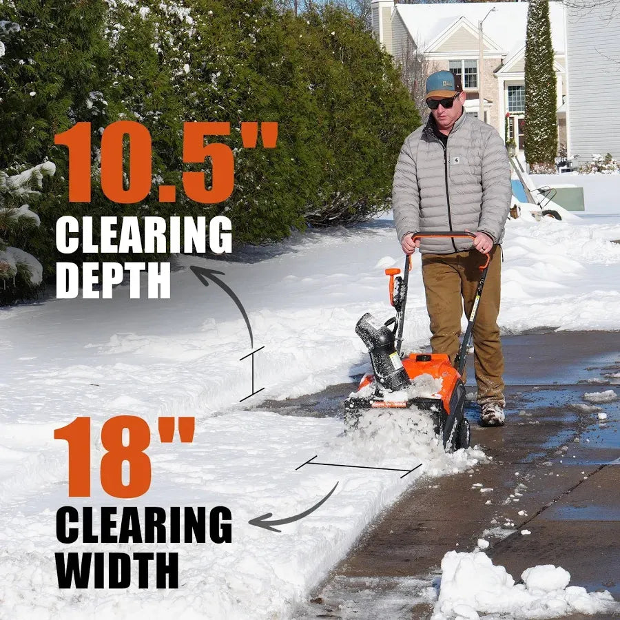 Novus Single Stage Gas Snow Blower 18 inch with 190 Remote Chute Control