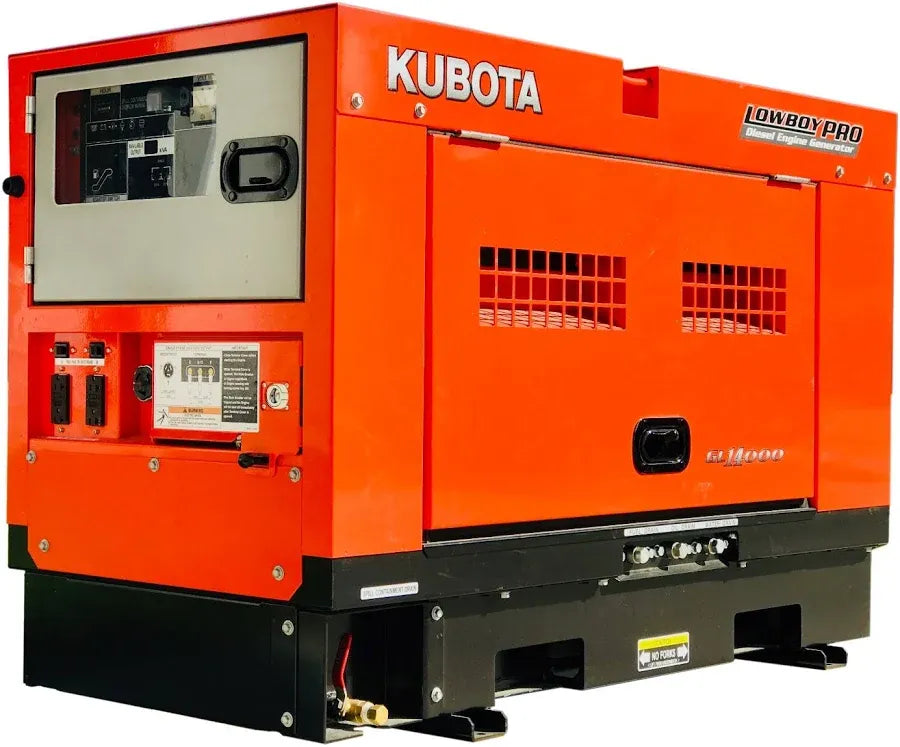 Kubota Lowboy Pro GL14000 Diesel Generator – 14 kW Standby, 12 kW Prime, Single-Phase, 120-240 Volt, Liquid-Cooled, Enclosed, Receptacles and Terminal