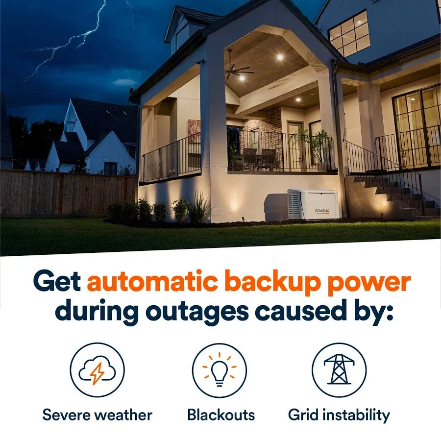 Generac Guardian 26KW Home Standby Generator With Wifi And 200A SE Transfer Switch #7291
