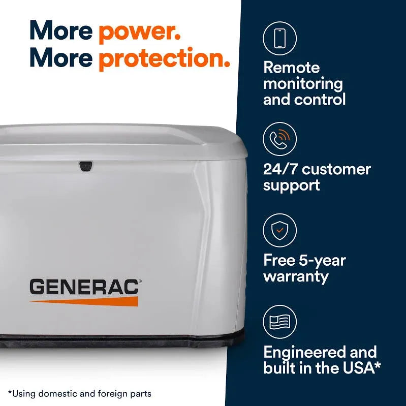 Generac 28kW Home Standby Generator with 200 Amp Transfer Switch